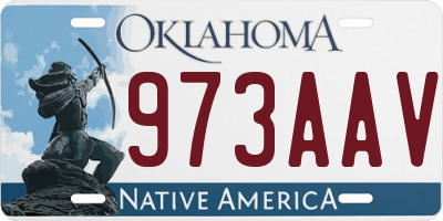 OK license plate 973AAV