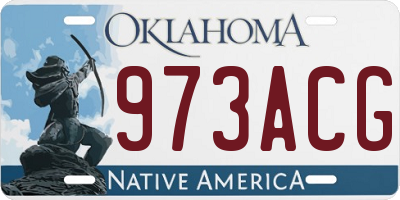 OK license plate 973ACG