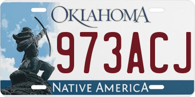 OK license plate 973ACJ