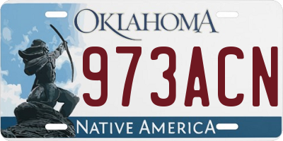 OK license plate 973ACN