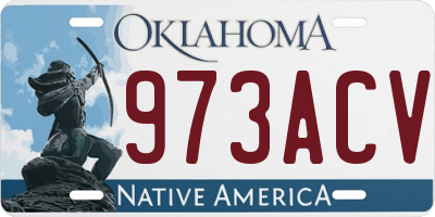 OK license plate 973ACV