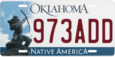 OK license plate 973ADD