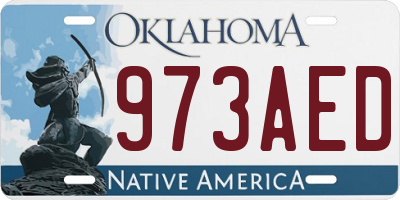 OK license plate 973AED