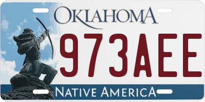 OK license plate 973AEE