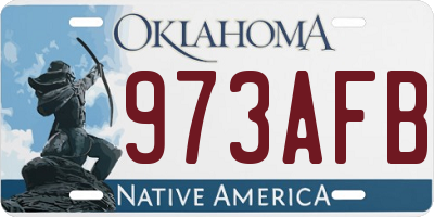 OK license plate 973AFB