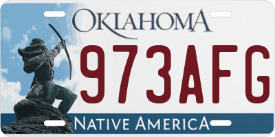 OK license plate 973AFG