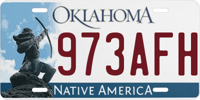 OK license plate 973AFH