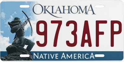 OK license plate 973AFP