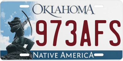 OK license plate 973AFS