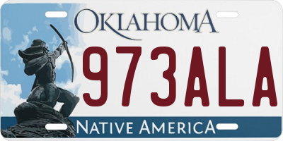 OK license plate 973ALA