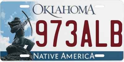 OK license plate 973ALB