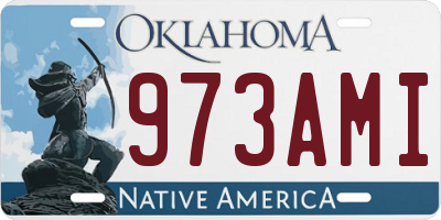 OK license plate 973AMI