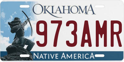 OK license plate 973AMR