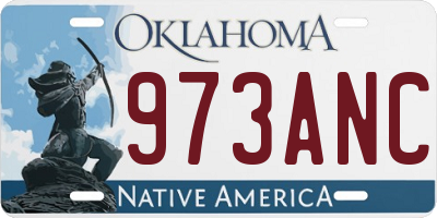 OK license plate 973ANC