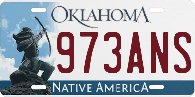 OK license plate 973ANS