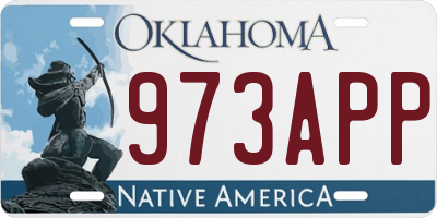 OK license plate 973APP