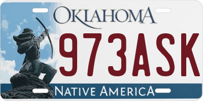 OK license plate 973ASK