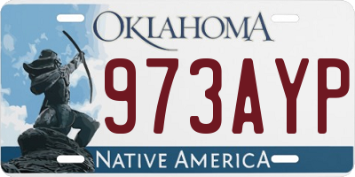OK license plate 973AYP