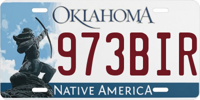 OK license plate 973BIR