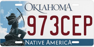 OK license plate 973CEP