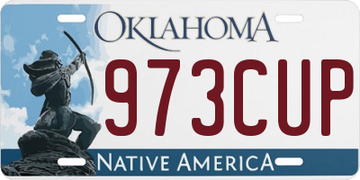 OK license plate 973CUP