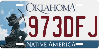OK license plate 973DFJ