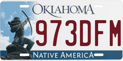 OK license plate 973DFM