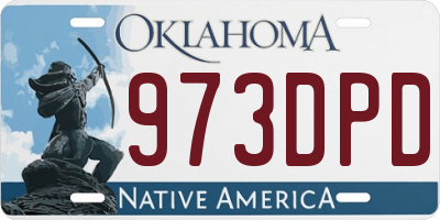 OK license plate 973DPD