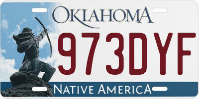 OK license plate 973DYF