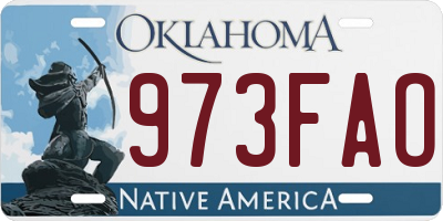 OK license plate 973FAO