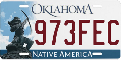 OK license plate 973FEC