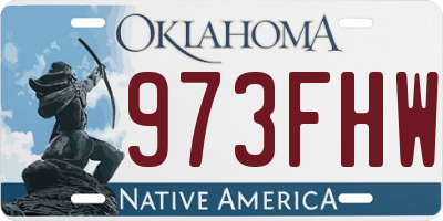 OK license plate 973FHW