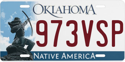 OK license plate 973VSP
