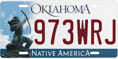 OK license plate 973WRJ