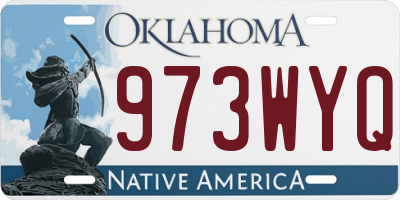 OK license plate 973WYQ