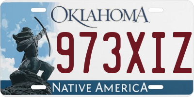 OK license plate 973XIZ