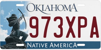 OK license plate 973XPA