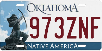 OK license plate 973ZNF