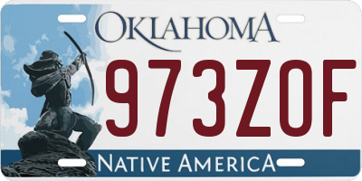 OK license plate 973ZOF