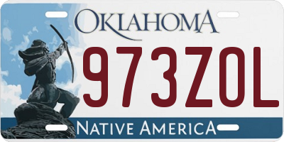 OK license plate 973ZOL
