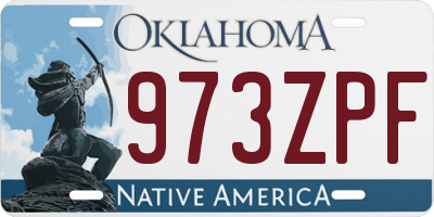OK license plate 973ZPF