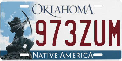 OK license plate 973ZUM