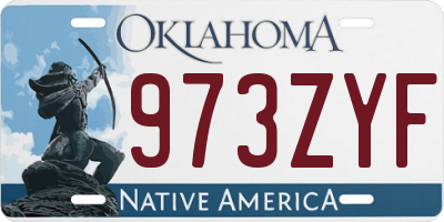 OK license plate 973ZYF