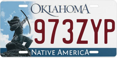 OK license plate 973ZYP
