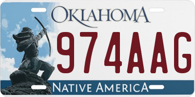 OK license plate 974AAG