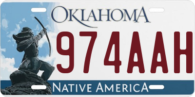 OK license plate 974AAH