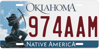 OK license plate 974AAM