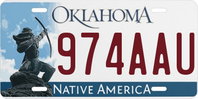 OK license plate 974AAU