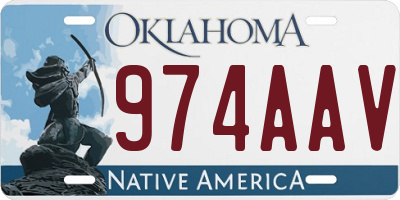 OK license plate 974AAV