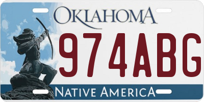 OK license plate 974ABG